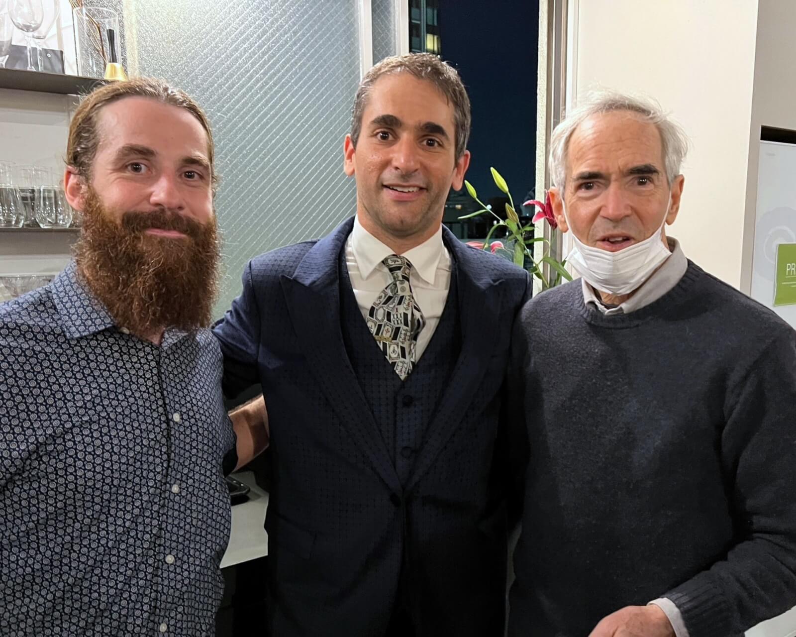 Matt Ketchum (Left), Benjamin Boas (Center), and guest at Ben's book launch event.